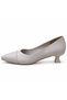 Women's Genuine Leather Pointed Toe Special Design Heeled Shoes - 3