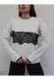 Soft sweater with lace detail - 3