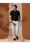Black Slim Fit 100% Cotton Polo Collar Basic T-Shirt 50252448-Vr046