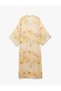 X Selected by Şahika Ercümen - Long Wide Sleeves Slit V-Neck Transparent Patterned Beach - 6