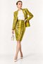 Yellow Python Patterned Genuine Leather Women's Pencil Skirt - 4