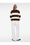 Long Sleeve Crew Neck Striped Sweater - 3