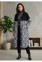 Women's Patterned Hooded Long Buttoned Gabardine Trench Coat