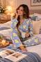 Cheerful Suede Women's Pajama Set - 2