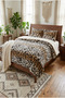 Leopard Patterned Double Plush Bedspread, Rabbit Hair Double Bedspread 220X240 cm Brown - 4