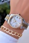 Gold Silver Color - Women's Wristwatch with Calendar and Day Display - Waterproof - Comes with Bracelet Gift - 4