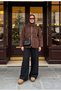 Alora Zippered Fleece Double Set Brown