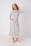 Women's Maternity and Pregnancy Dressing Gown and Nightgown Set with Lace Collar and Buttoned Front, Breastfeeding Compatible - 6