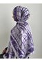 Plaid Pattern Janjan Shawl - Purple & Lilac
