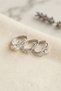 Set of 3 Flower Model Silver Color Women's Earrings