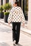 Women's Hooded Polka Dot Plush Coat Cty-Şml-265205 - 4