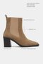 Sirius Rome Beige Suede Leather Zippered Thick Heel Women's Chelsea Boots - 2