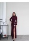 Long dress with slit and stone accessories - 4