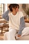 Striped Crew Neck Oversize Women's Knitwear Sweater - 3