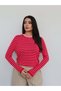 Crew Neck Striped Oversize Sweater - 3