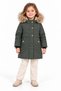 77010-26 Girl's Hooded Fur Coat with Plush Lining and Quilted Design, Ages 2-5