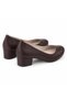 Women's Genuine Leather Round-Toe Short Thick-Heeled Classic Shoes - 5