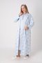 Ruffle Collar Buttoned Breastfeeding Maternity Nightgown and Floral Shawl Collar Dressing Gown 2-Piece Maternity Set - 3