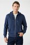 Hooded Pocket Regular Fit Zippered Cotton Sweatshirt Cardigan - 2