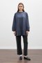 Knitted Tunic with Low Shoulder Sleeve Detail Dark Blue 20735 - 2