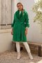 Italian Green Jacket Collar Long Sleeve Snap Fastener Detachable Fur Collar Wool Oversize Knitwear Coat 90 66 - 4