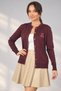 Women's Cherry Embroidered Buttoned Knitwear Cardigan