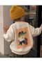 Children's Striped Dinosaur Printed Oversize Crew Neck Sweatshirt