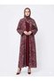 Rizqé Regal Bordeaux Paisley Pashmina Feel Kimono Abaya