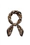 Black Leopard Patterned Bandana Scarf with Edges Leopr - 5