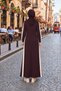Striped, Detailed, Plus-Size, Relaxed-Fit Hooded Dress - Plum - 4