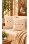 4 Layer Muslin Buttoned Decorative 2-Piece Throw Pillow Cover Set (45X45 cm) – Bohemian Texture Sofa & Bed Pillow Cover Set |   6 Colors