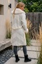 Italian Ecru Fur Collar Long Sleeve Snap Pocket Thick Belted Casual Wool Oversize Knitwear Coat 110 67 - 8