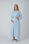 Women's French Lace Buttoned Maternity & Postpartum Nightgown and Dressing Gown Set – Breastfeeding Compatible 2-Piece Maternity Set - 3