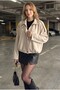 Women's Oversize Cashmere Bomber Jacket - New Season Trend Jacket - 3