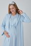 Women's French Lace Buttoned Maternity & Postpartum Nightgown and Dressing Gown Set – Breastfeeding Compatible 2-Piece Maternity Set - 4