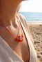 Handmade Bohemian Orange Evil Eye Necklace - 2