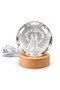 3D Led Lighted Glass Globe with Bride and Groom Figures and Wooden Stand - Night Light - 3