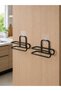 2 Pieces Adhesive Wc Paper Holder Black Metal Practical Wall Mounted Roll Holder - 5
