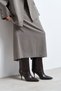Daren Brown Matte Pointed Toe Belt Detail Thin Heel Women's Boots with Ankle Boots - 3
