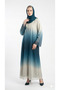 Rizqé Azure Teal Ombre Shimmer Abaya Set - 4