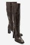 Brenda Brown Striped Women's Thick Heeled Boots