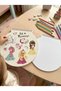 Stickered Picture Notebook Large Size Princess Themed Fuchsia - 3
