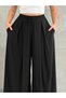Women's Wide-Lette Pants with Pleated Details in Sandy Fabric, Tesettür Palazzo Pants - 3
