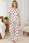 Women's Patterned White Short Sleeve Pajama Set 4828 - 2