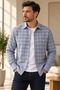 Men's Winter Plaid Flannel Shirt 100% Cotton Long Sleeve Single Pocket Comfortable Fit