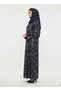 Rizqé Midnight Starlight Navy Abaya | Silver Foil Print - 2