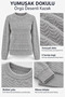 Women's Gray Melange Knitted Patterned Soft Textured Soft Touch Knitwear Sweater - 2
