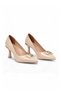 Thin Heeled Buckle Stylish Special Occasion Evening Beige Patent Leather Women's Evening Dress Shoes Pc-56203 - 3
