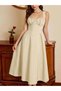 Rochie midi, crem - 5