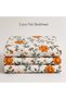 Floral Print Bed Sheet Set, White with Orange Flowers - 6